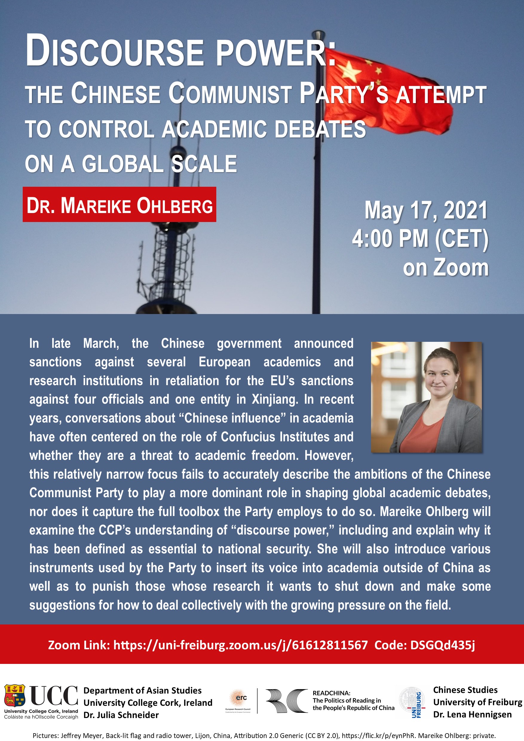 Guest Lecture: Discourse Power: The Chinese Communist Party’s Attempt to Control Academic Debates on a Global Scale